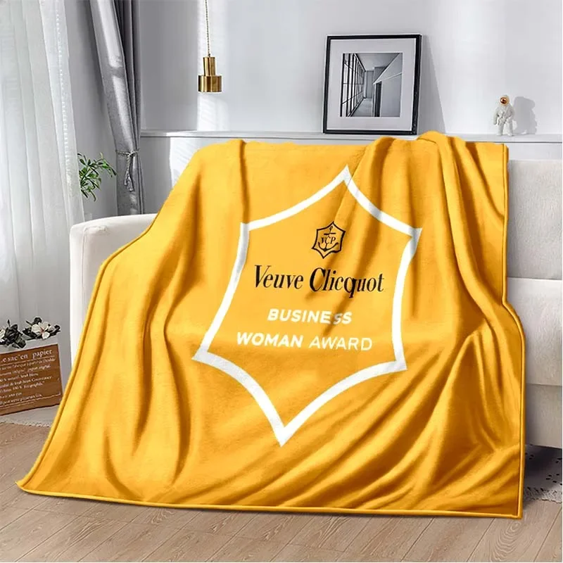 Fashion Veuves-clicquot Flannel Blanket Portable Home Travel Office Blanket