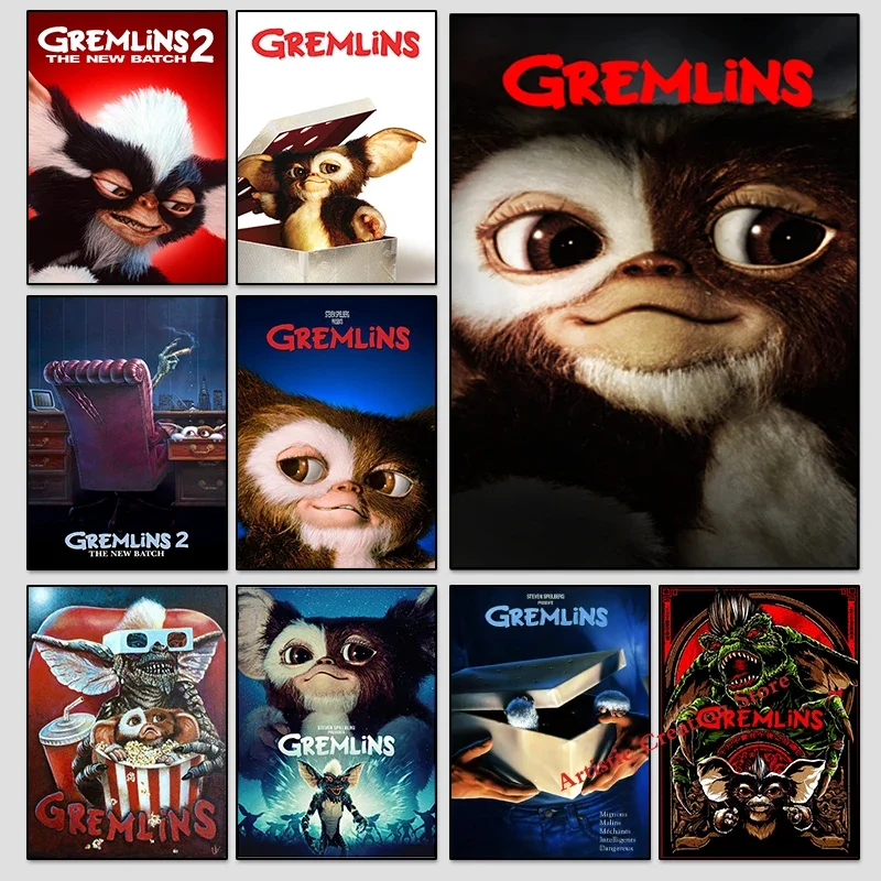 Gremlins Movie Poster Art Canvas Painting Pictures and HD Prints Pictures for Modern Bar Cinema Home Decor Aesthetic Room Decor