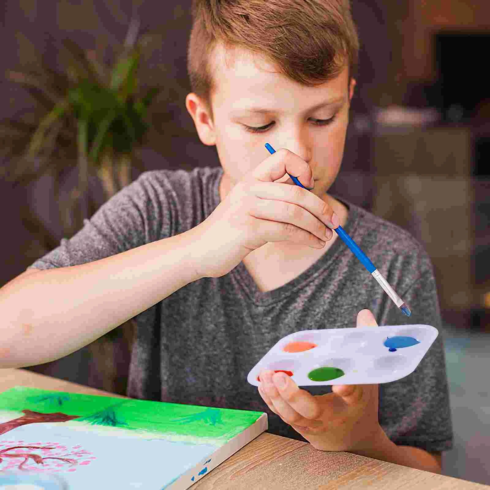 Watercolor Palette Rectangular Palettes Paint Graffiti Painting Tray White Child