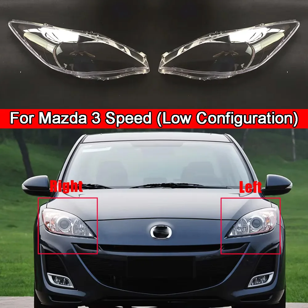 For Mazda 3 Speed (Low Configuration) 2011-2015 Auto Front Headlight Cover Lens Transparent Headlamps Lampshade Lamp Shell Masks