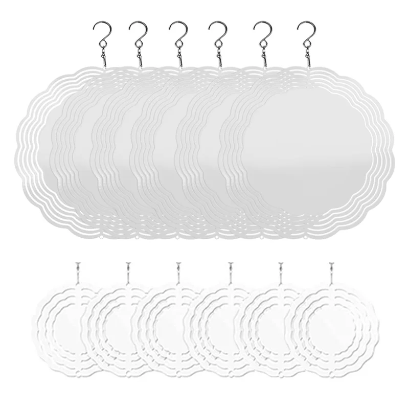 

T02C! 12 шт., сублимационные заготовки для ветровых спиннеров, 3D ветровые блесны, подвесные ветровые блесны для украшения сада на открытом воздухе, 3/8 дюйма