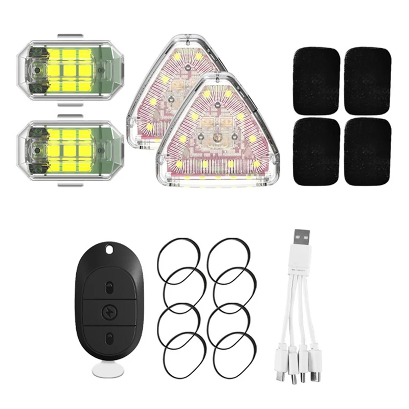 B92B-LED Stroboscoop Mini Draadloze Stroboscooplampen USB Opladen Waterdicht Stofdicht Voor Drone Auto Vrachtwagen Fiets RC Boot