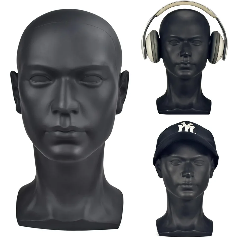 

PVC Male Mannequin Head Professional Manikin Training Head for Display Headphone Game Console Hats Wigs Jewellery Glasses Facem