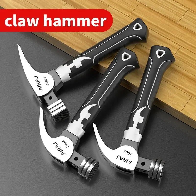 Oudisi Mini Claw Hammer with Magnetic Nail Holder - Durable, Non-Slip, Shockproof, Ideal for Carpentry, DIY & More