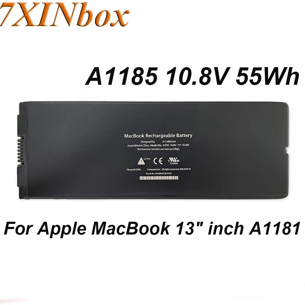 

Аккумулятор для ноутбука 7XINbox A1185, 10,8 В, 55 Втч, для Apple MacBook, 13 дюймов, A1181, MA254B/A, MA254CH/A, MA254, MA255, MA700, MB403J/A