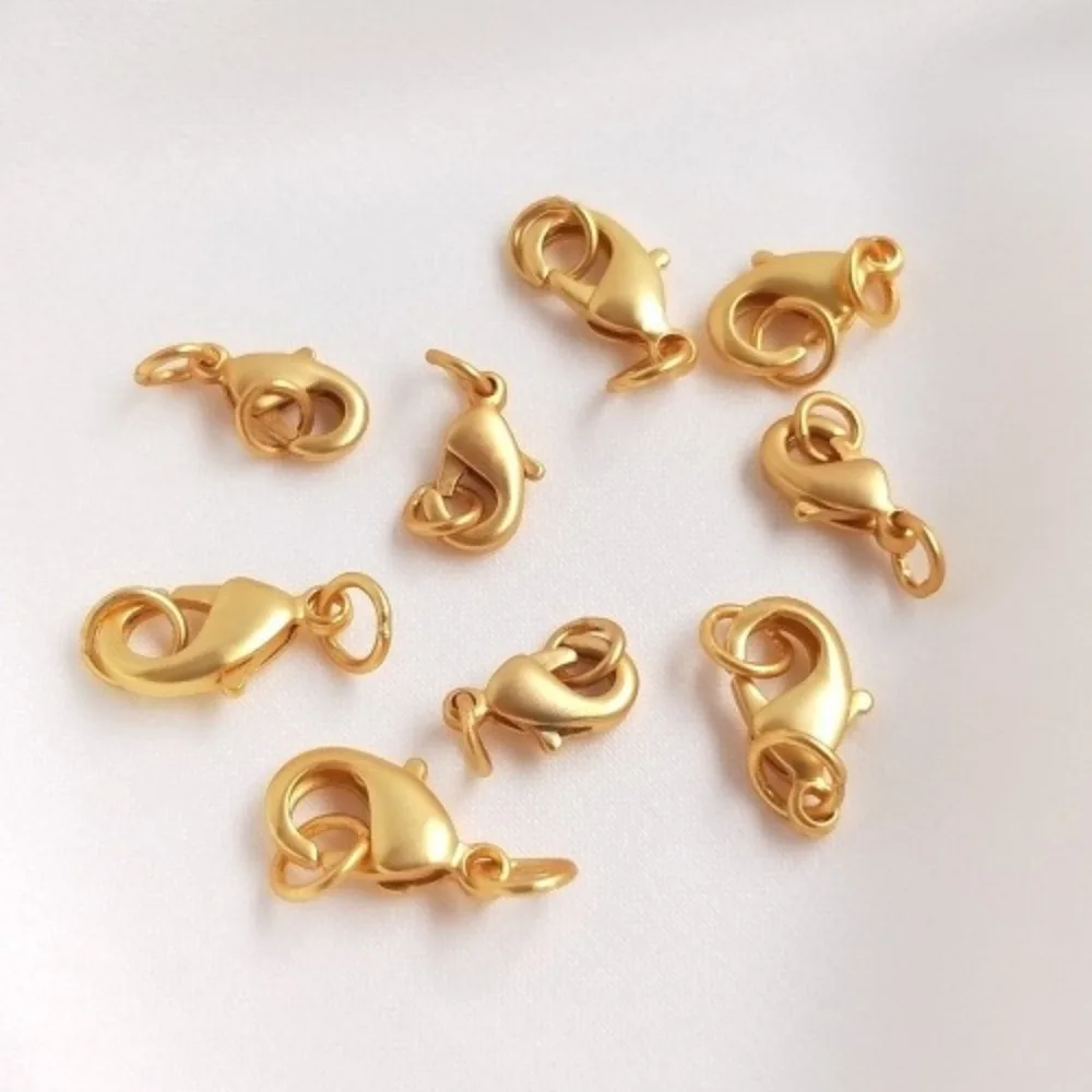 

Медные застежки, аксессуары цвета золота 18 карат, матовая пряжка-лобстер, браслет, ожерелье, соединение, пружинная пряжка, сделай сам, спиртовая Materia