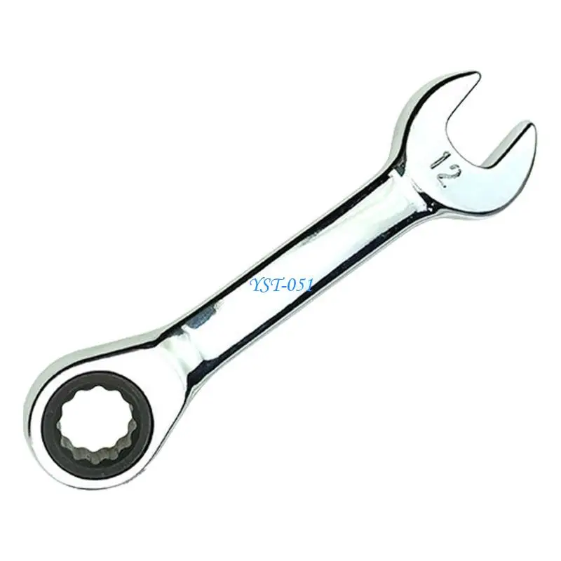 

E15A Ratchet Socket Wrench 8-18mm Short Handle Ratchet Wrench Hand Repair Tool Reversible Combination Single Wrench