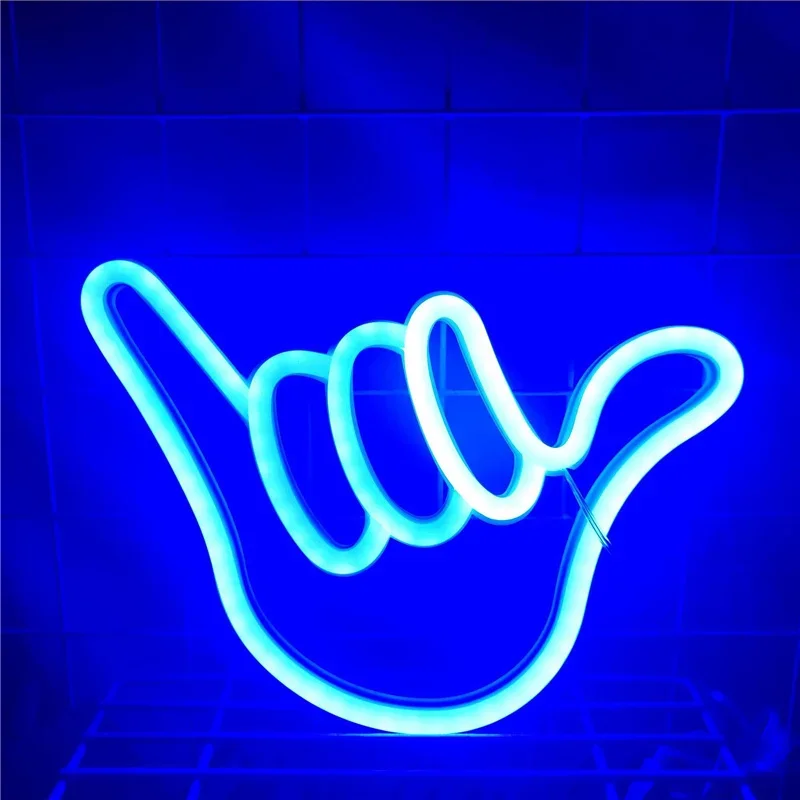 Peace Gesture Led Neon Sign Hand Finger Neon Light Wall Hanging Art Decor for Home Shop Holiday Party Decoration Led Lights