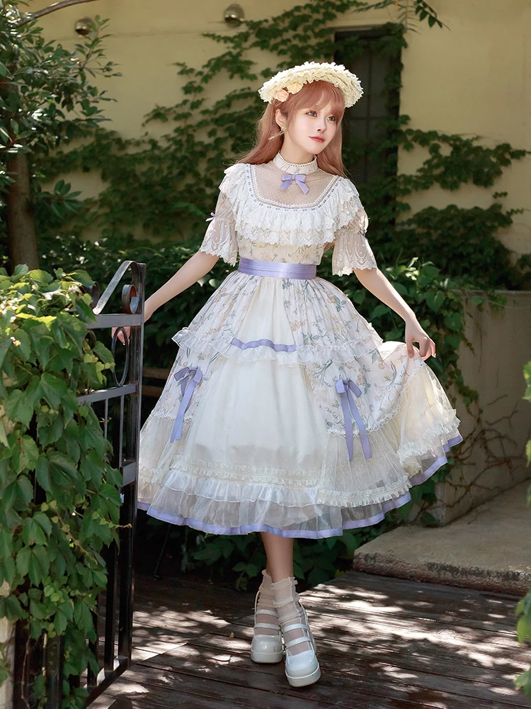 Vintage Tea Break Lolita Dresses Edhua Collar Op Dress Summer