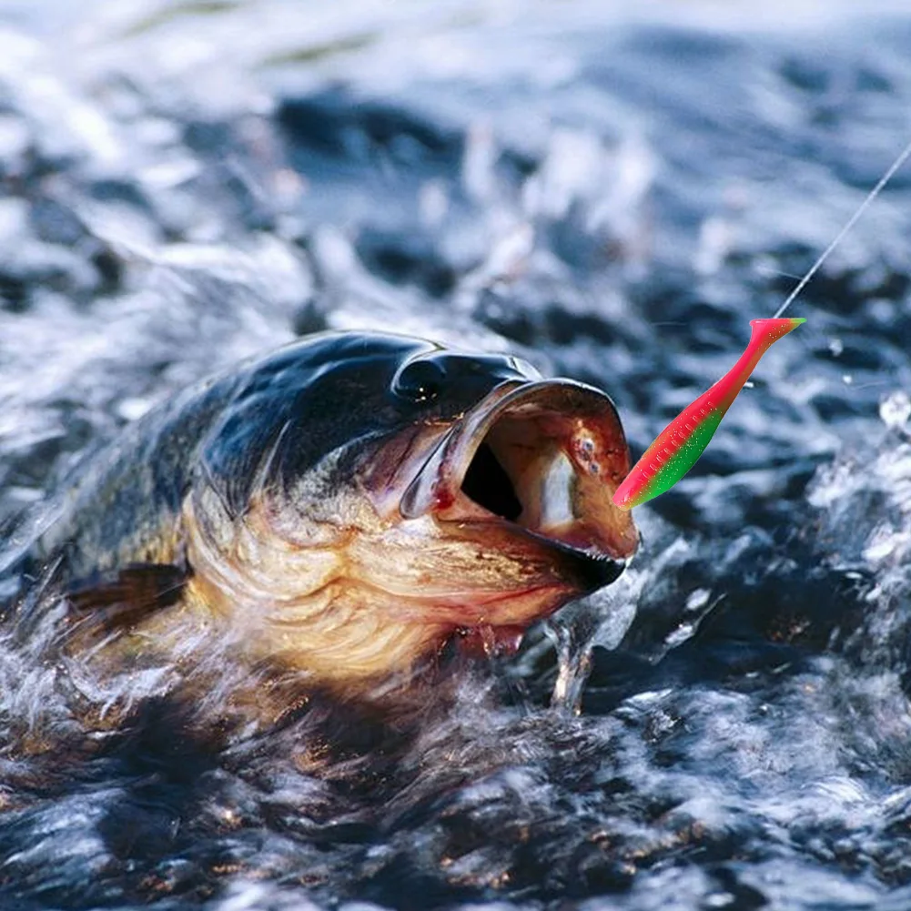 5 Stück Angelköder 10 cm 9 g T-Schwanz-Weichköder Wobbler Künstliche Köder Weiche Köder für Hechtbarschköder