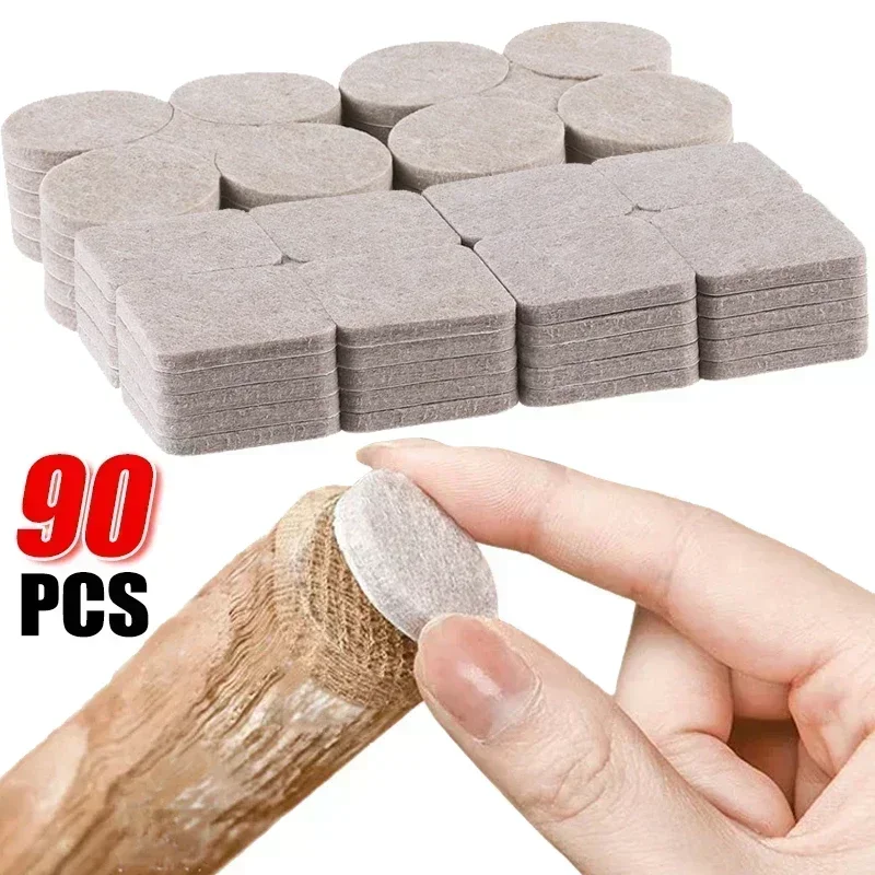 Vilten Stoelpoten Pads Zelfklevende Hardhouten Vloerbeschermer Vilten Mat Meubels Tafelpoten Cover Ronde Bodem Anti-kras Pads