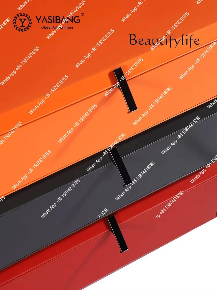 X40 Italian Minimalist Solid Wood Rotating Bedside Table, High-end Three-pump Storage Cabinet, Storage Side Cabinet