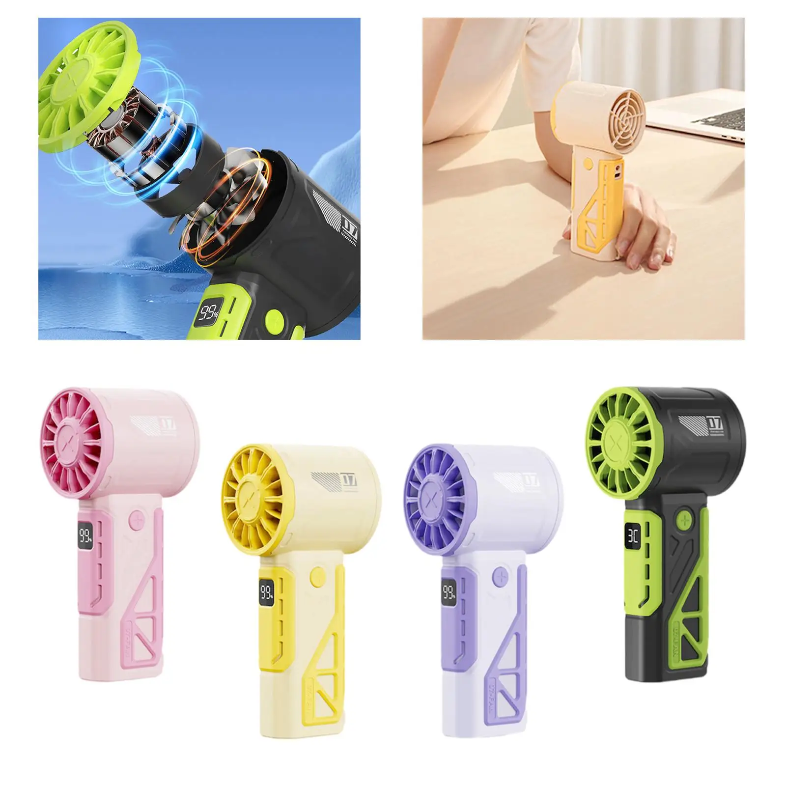 

Handheld Fan Stepless Speed Adjustment Pocket Fan for Outdoor Travel Camping