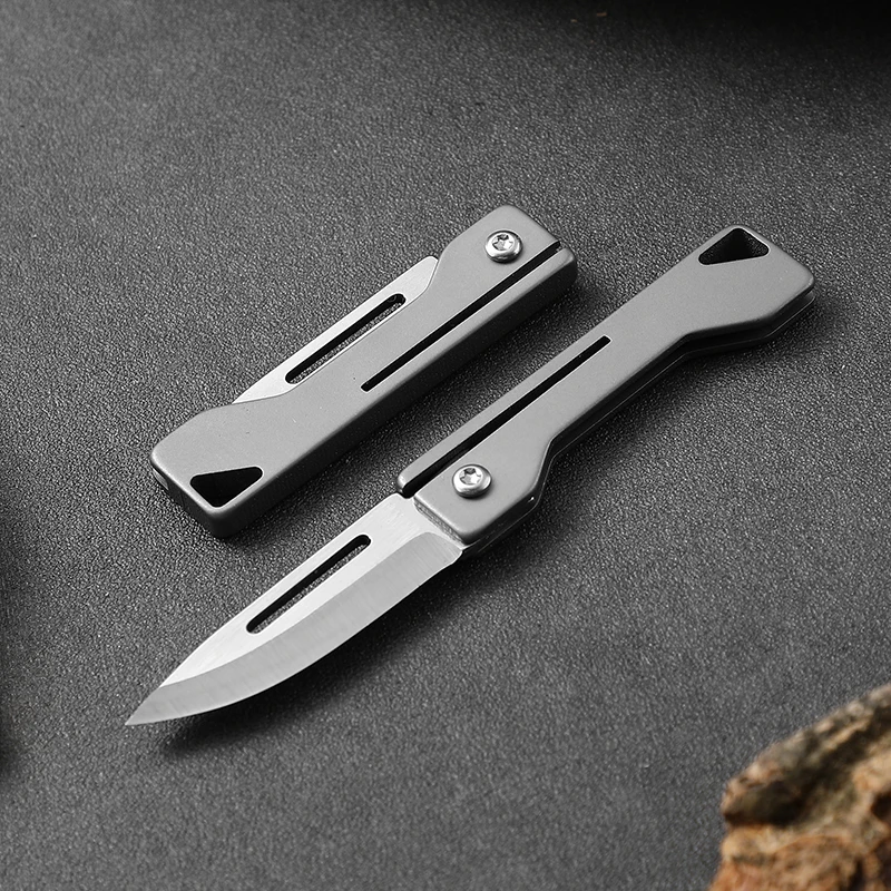 Titanium Alloy Sharp Folding Knife Titanium Mini Knife Gift Outdoor Camping Knife Edc Keychain Pendant Unpacking Express Opener