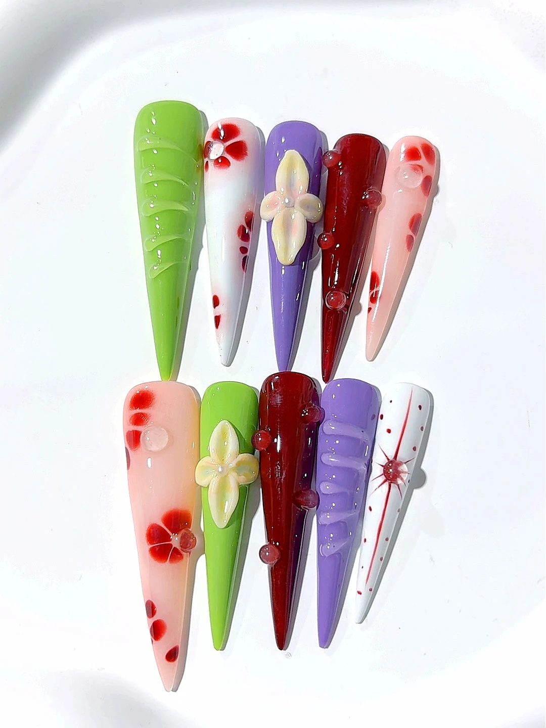 

5cm Multicolor Art Nail Long Tip Fashion Nail Art (Jsa11)