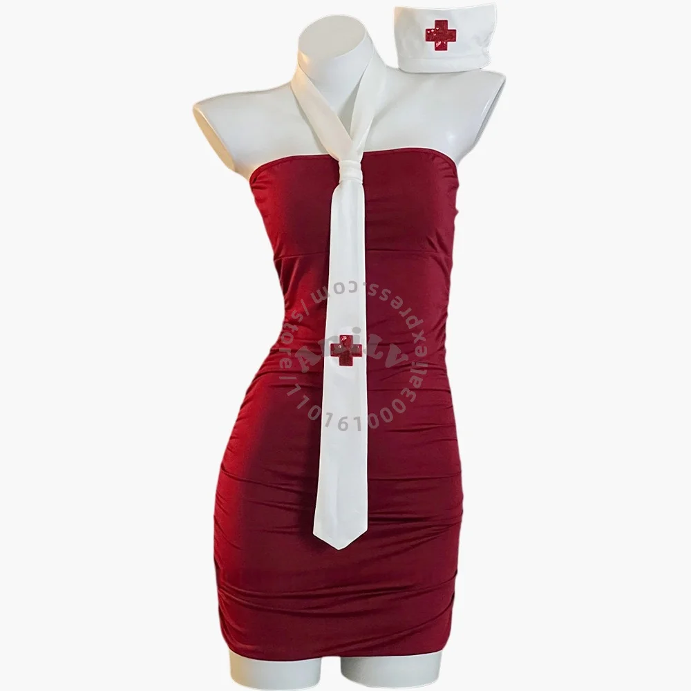 

AniLV Nurse Uniform Vampire Doctor Red Dress Outfit Cosplay Costumes Halloween Masquerade