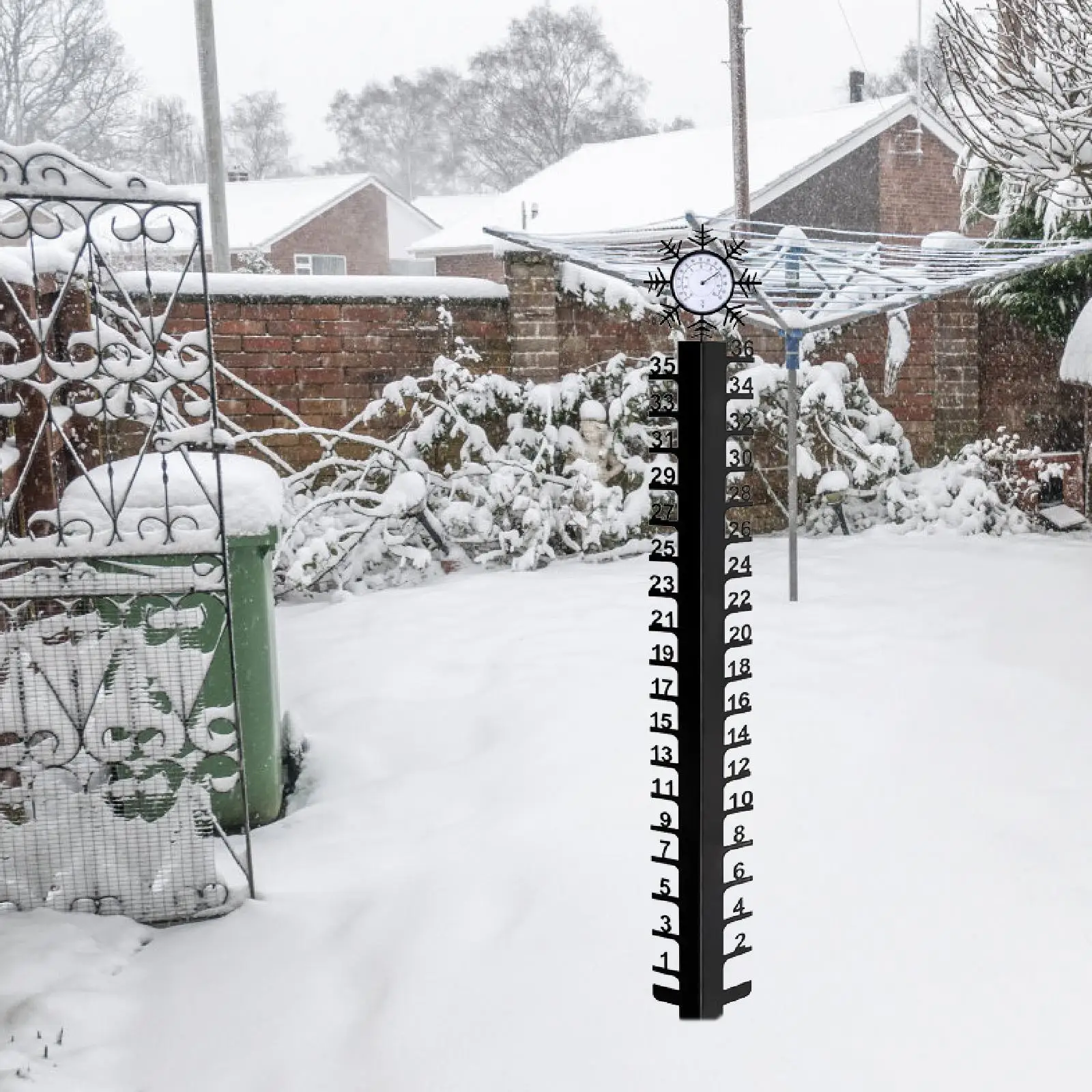 

Снегоочиститель, съемный измерительный прибор для снегопада, точная шкала, измерительная палочка для снега, утюг 36 дюймов для украшения сада на лужайке