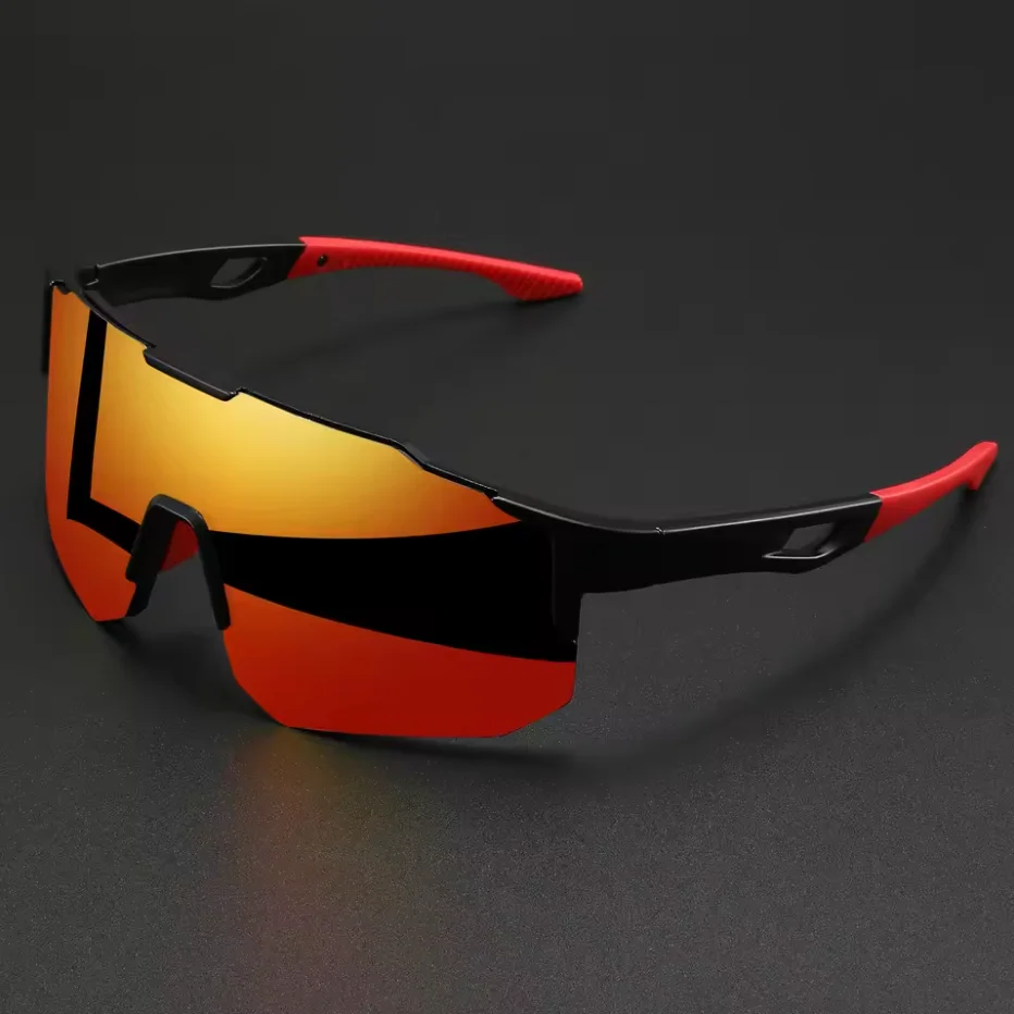 Übergroße Bunte Sportsonnenbrille - Wrap-Around-Design, Unisex Komfortabler Sitz für Radfahren, Wandern & Outdoor-Aktivitäten
