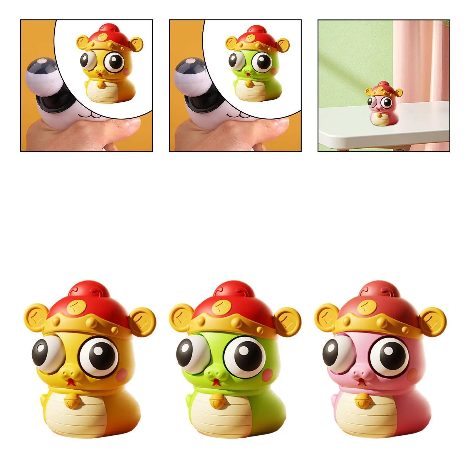 Cartoon Big Eyes Snake Toy Eye Popping Snake Toy Slow Rising Soft Fidget Sensory