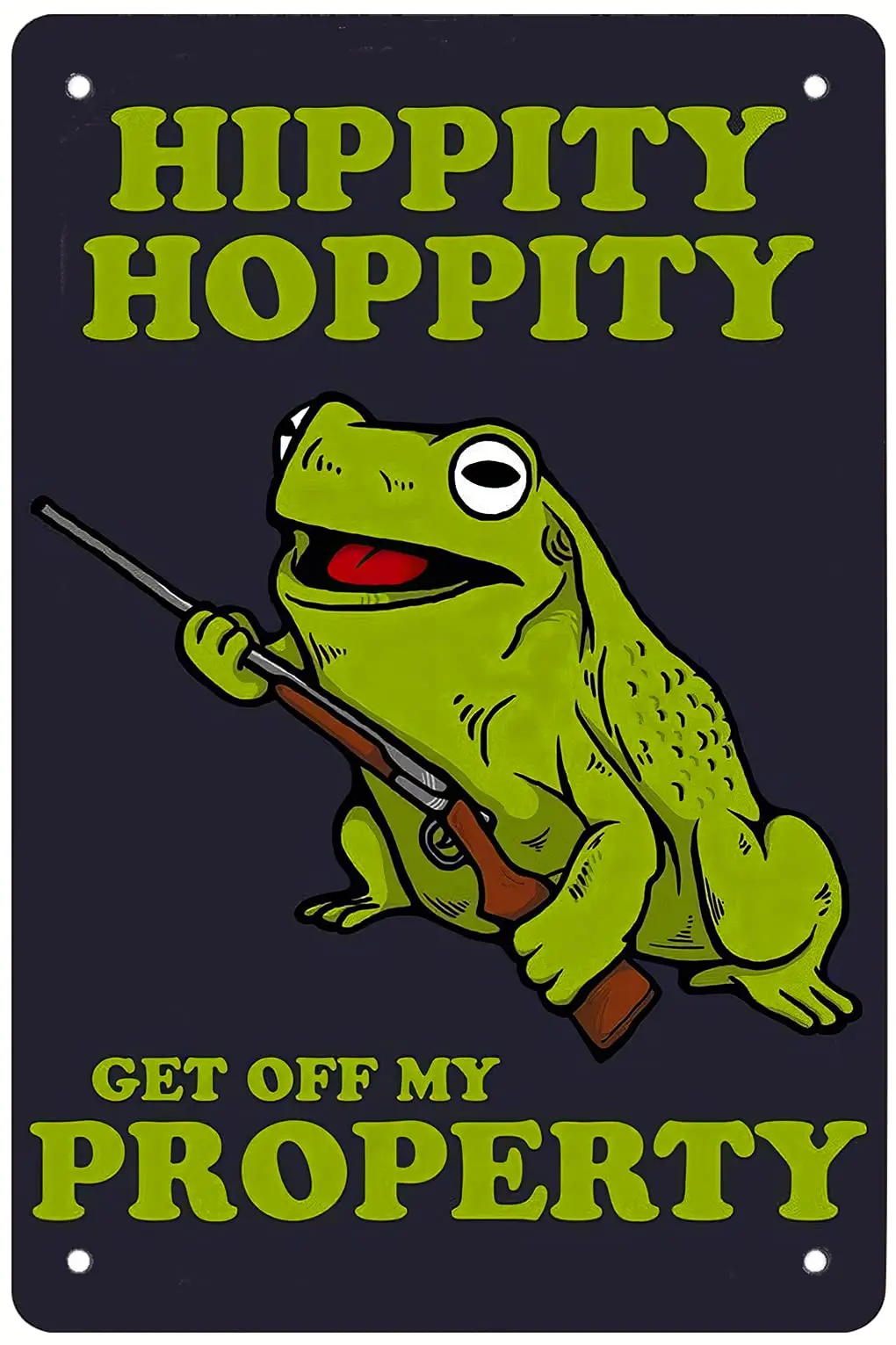 Hippity Hoppity Get Off My Property, Retro Funny Metal Sheet Signs, Wall Decoration, Size:8 x 12 Inches