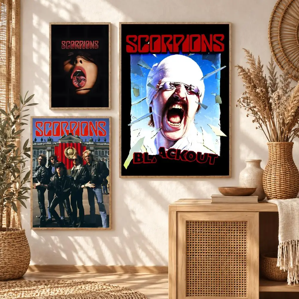 Legendary Metal Rock Band S-Scorpions Poster Premium Modern Waterproof Wall Art Pictures for Bedroom Living Room Bar Decor