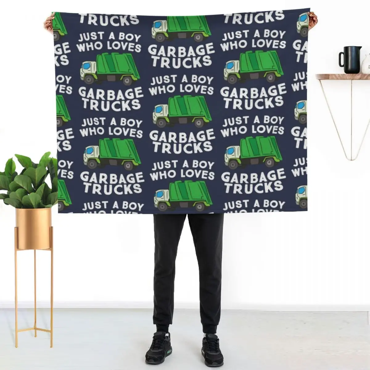 Garbage Truck Just A Boy Who Loves Garbage Trucks Throw Blanket Large Summer Beddings Decorative Sofa Thermal Blankets