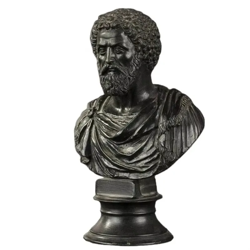 FOR Metal Craft Ancient Roman Marcus Aurelius Bronze Man Bust Statue For Sale