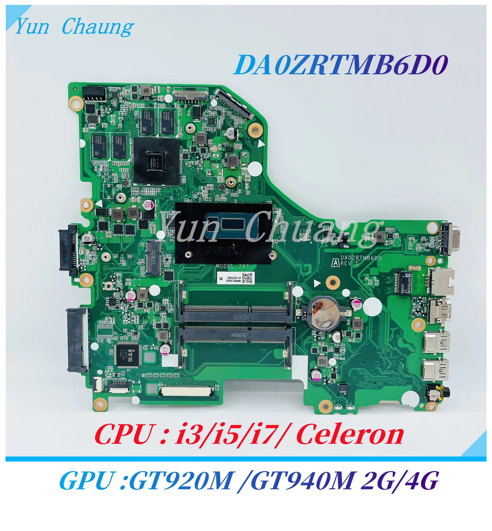 

DA0ZRTMB6D0 For ACER Aspire V3-574TG E5-573 E5-573G EX2511G Exensa 2511 Laptop Motherboard With i3 i5 i7 CPU GT920M/940M 2G/4G