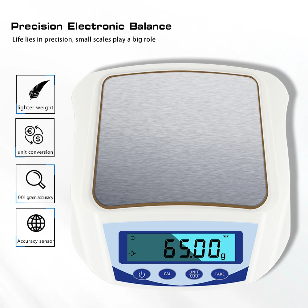 Digital Analytical Electronic Scale 1000g Precision Laboratory Balance Microbalance 0.01g Resolution