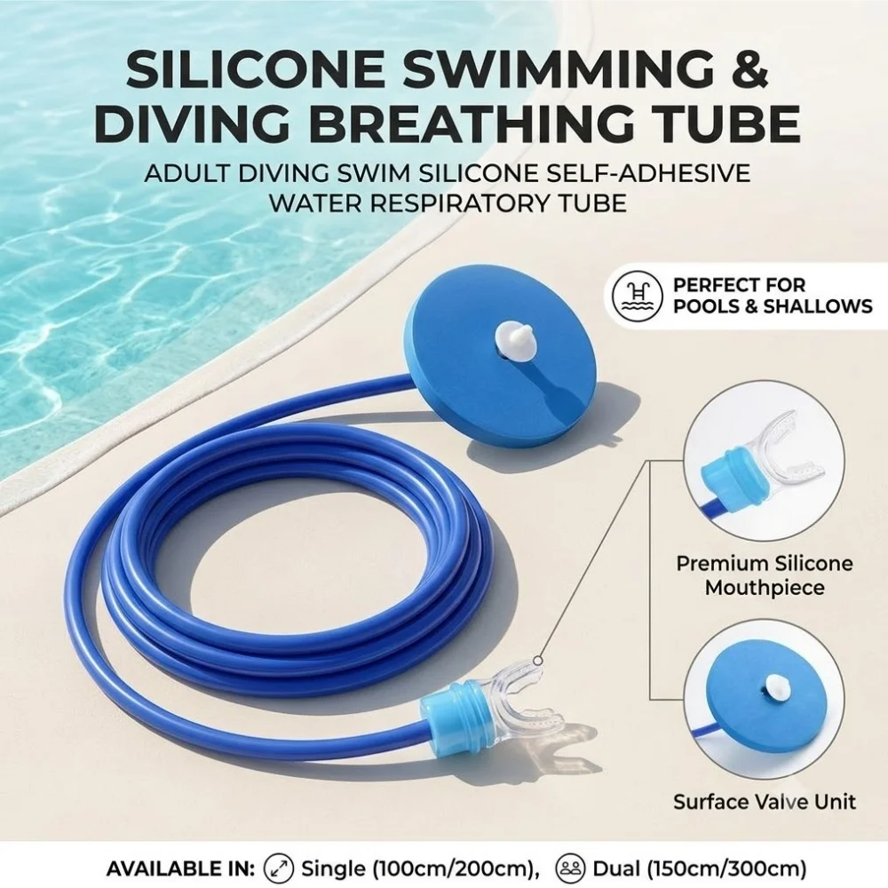 Tube respiratoire flexible en silicone pour plongée et natation pour adultes, ligne de respiration pour snorkeling en surface, tuyau de respiration sous-marine