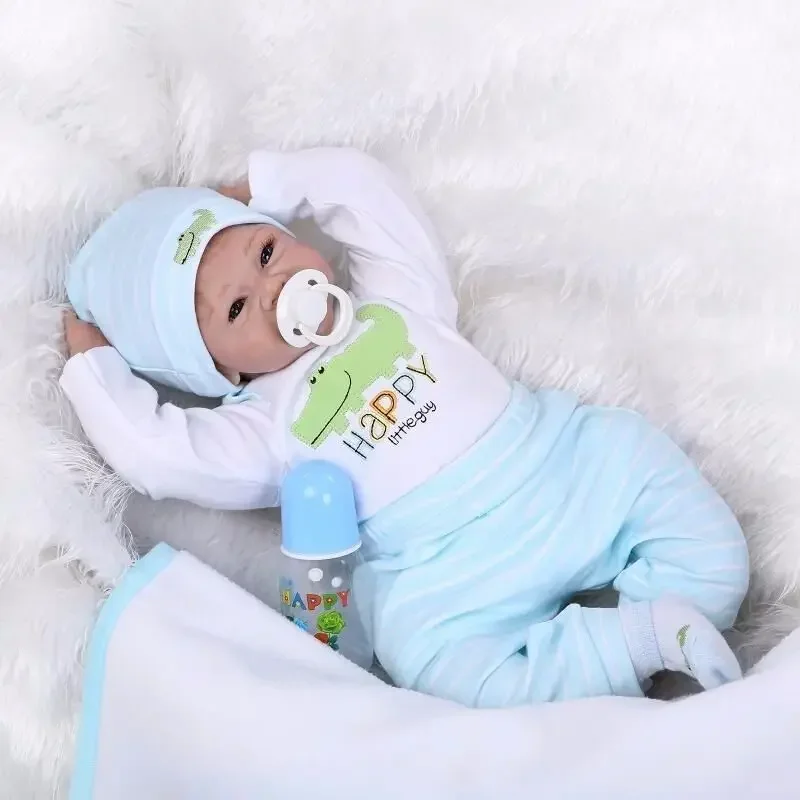 

Handmade Lifelike Reborn Baby Boy/Girl Doll 22'' Soft Silicone Newborn + Clothes Baby Doll Toy