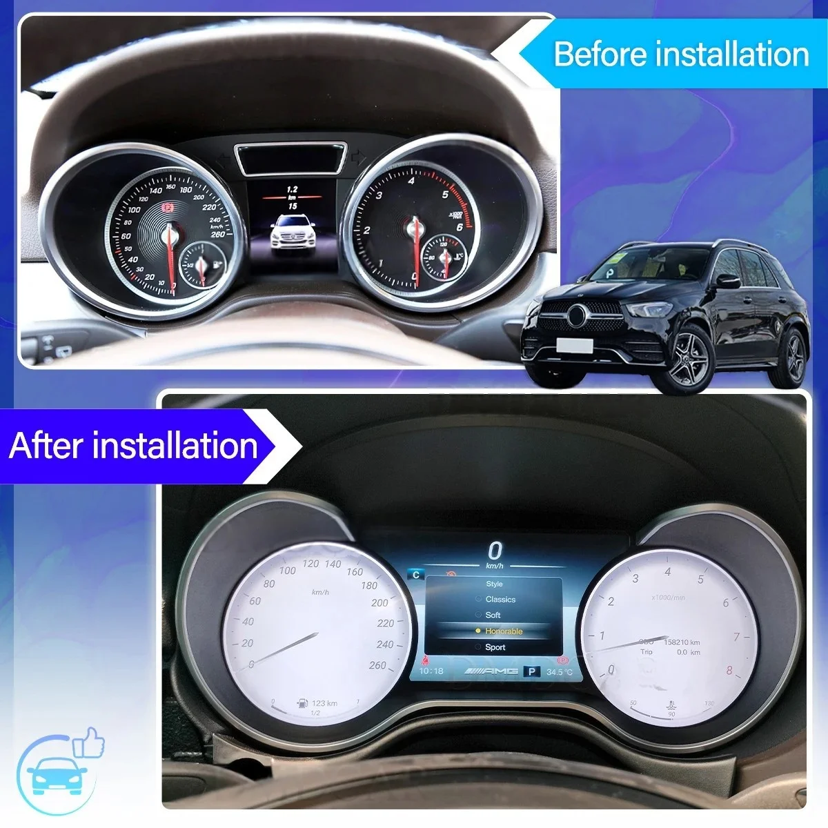 

Linux System Car LCD Digital Instrument Panel For Mercedes-Benz ML/GL 2005-2019 Virtual Instrument Cluster Speedometer