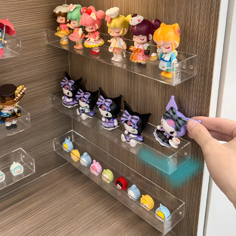 Display Rack Wall Mounted Magazine Organizer Shelf Doll Stand Transparent Wall Hanger Shelf Display Storage Rack