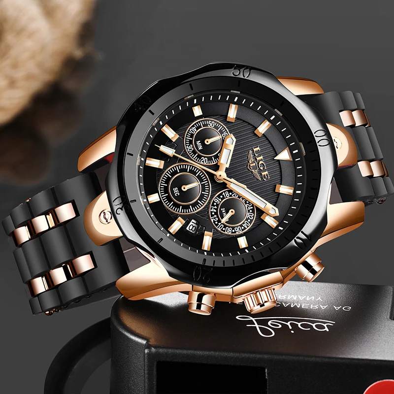 Relogio Masculino New Fashion Watch Men LIGE Top Brand Sport Watches Mens Waterproof Quartz Clock Man Casual Military WristWatch