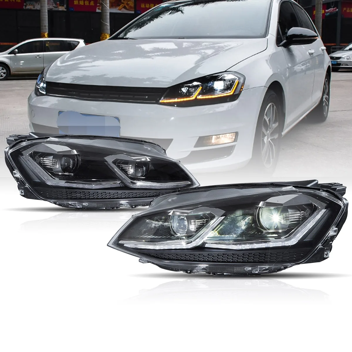 

Фара VLAND Full LED в стиле Golf 7.5, блок-фара для Volkswagen Golf Mk7 Golf 7, 2013-2017, 2018