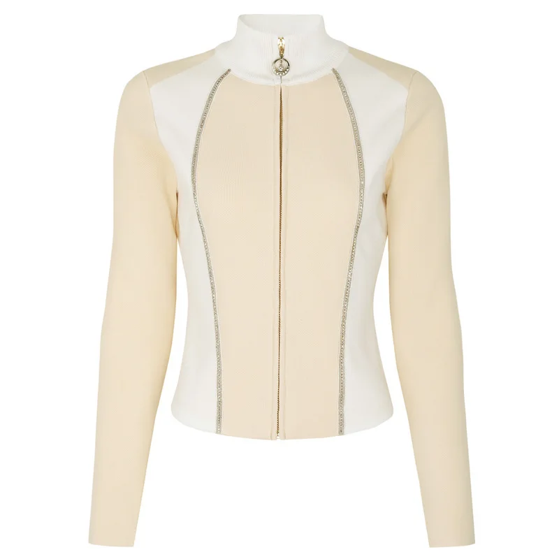 CHUJIE 2025, Frühling und Herbst, neues modisches, lässiges, schweres Strick-Internet-Promi-Freizeit-Stil, Top-Jacke + Hosen-Set