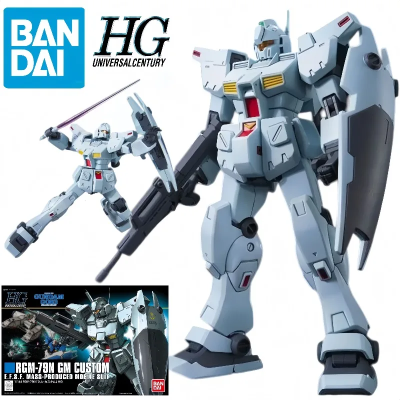 Bandai HGUC 1/144 RGM‑79N GM Custom Gundam 0083 Stardust Memory Anime Assembly Model Kit Collectible Hobby Toy Gift