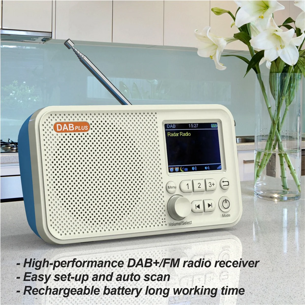 POP-lC10 2,4-дюймовый цветной ЖК-экран, будильник DAB DAB + FM Bluetooth, радиовещание, поддержка TF-карты MP3