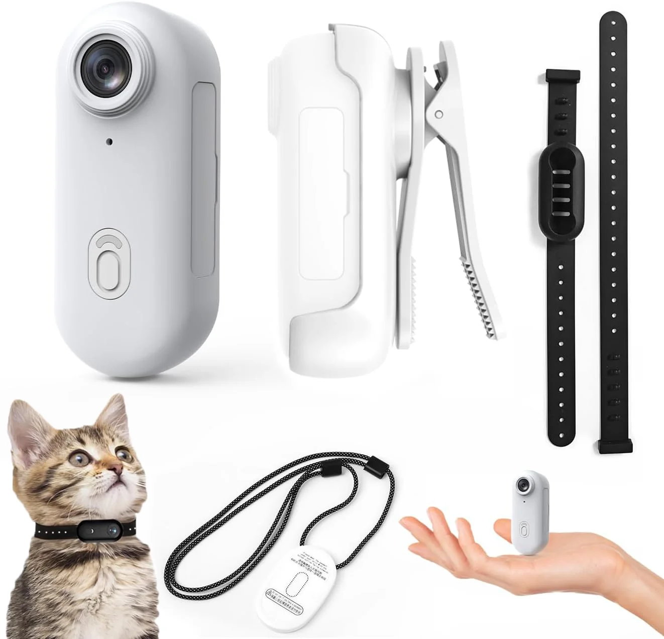 HD 1080P Lightweight Pet Collar Camera Mini Sport Action Camera  Cats Dogs USB Rechargeable Audio Recording Moving Video Collar