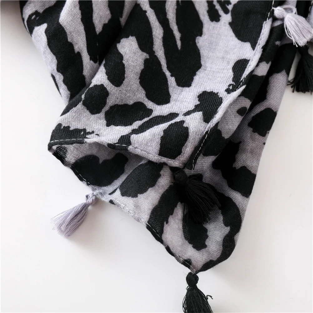 Shawl Long Scarf Women Leopard Accessories European and American Cotton Beige Miss