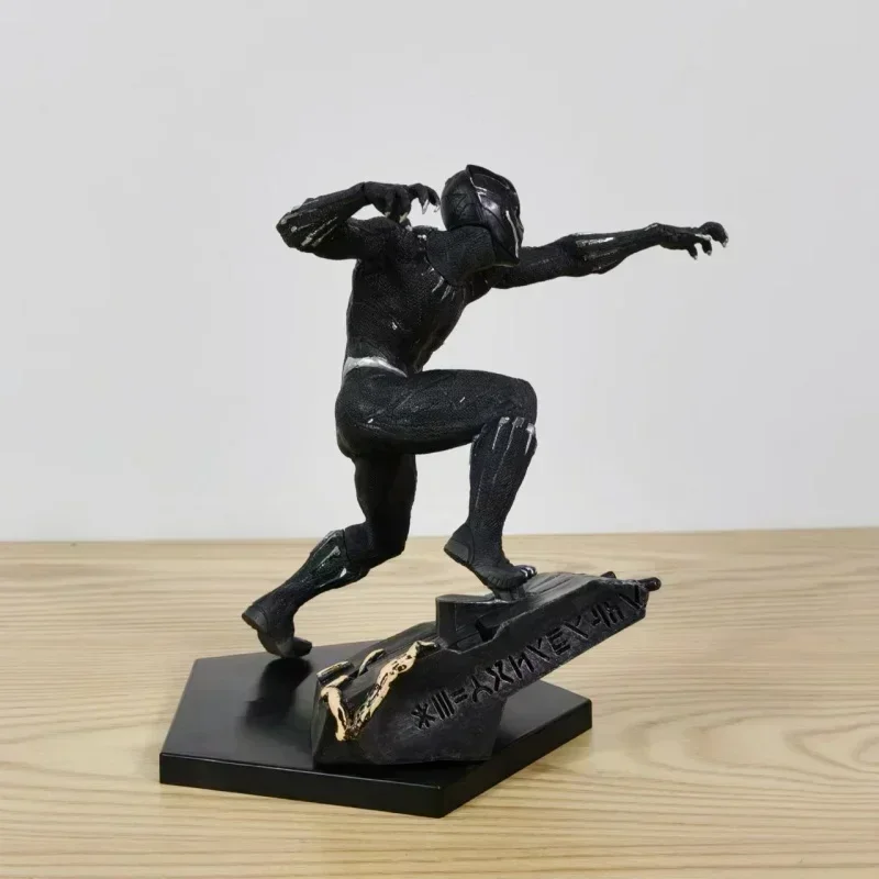 18 cm Anime Avengers 3 Black Panther GK: Black Panther Double Headed Carving 1/10 Box Set Regalo di ornamenti fatti a mano
