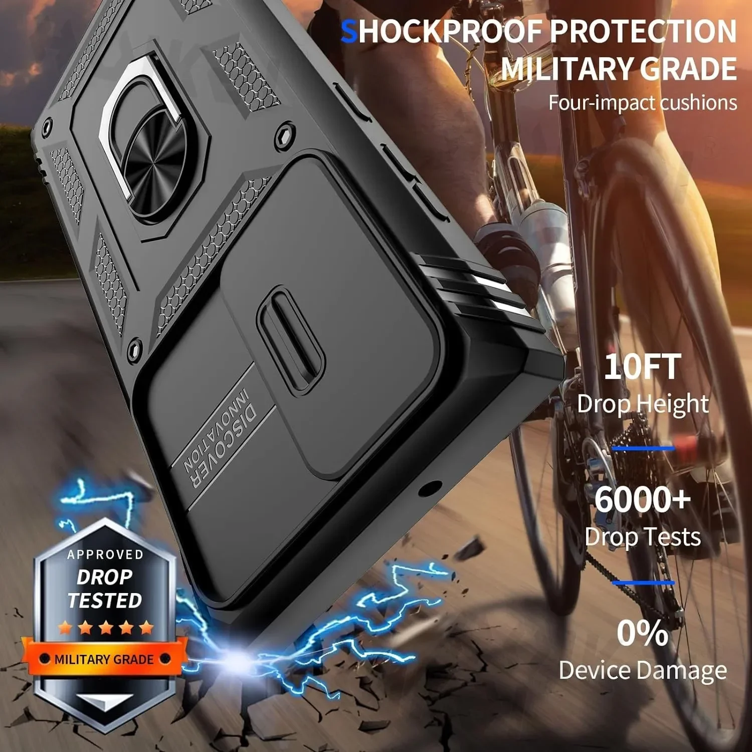 Capa para samsung galaxy s25 ultra s24 ultra s23 s22 s21 s24 fe s23 fe a16 a55 a35 lente deslizante da câmera capa protetora de grau robusto