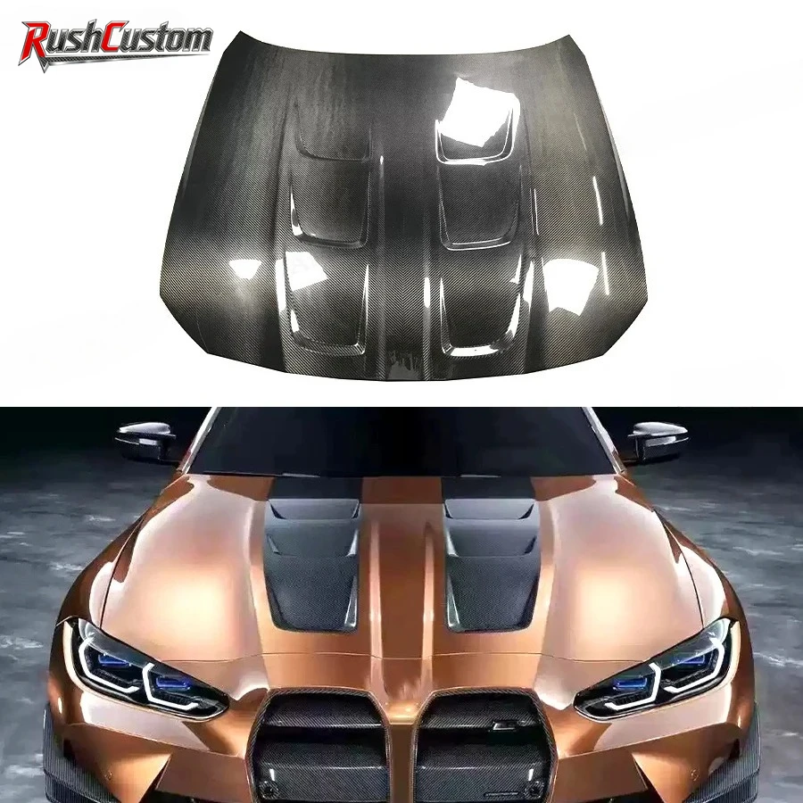 

Dry Carbon Fibre Car Front Bumper Engine Hood Bonnet Vent Cover For BMW G80 G81 M3 G82 G83 M4 2021+ Parts Upgrade Car Accessorie