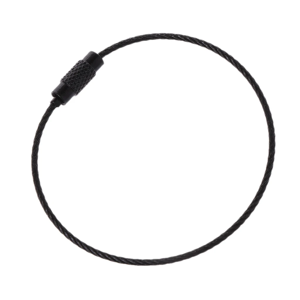 1 قطعة الفولاذ المقاوم للصدأ لمفتاح سلسلة حلقية سلك المفاتيح كابل في الهواء الطلق EDC الأمتعة علامة حلقة حبل كامل اللون