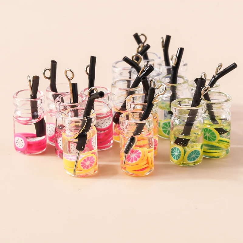 Leslie 10 Stück Gemischte Stile Sommer-Glasfläschchen mit Perlen-Muschel-Anhängern für DIY Ohrringe, Schlüsselanhänger, Halsketten und Schmuckherstellung – Detail 18