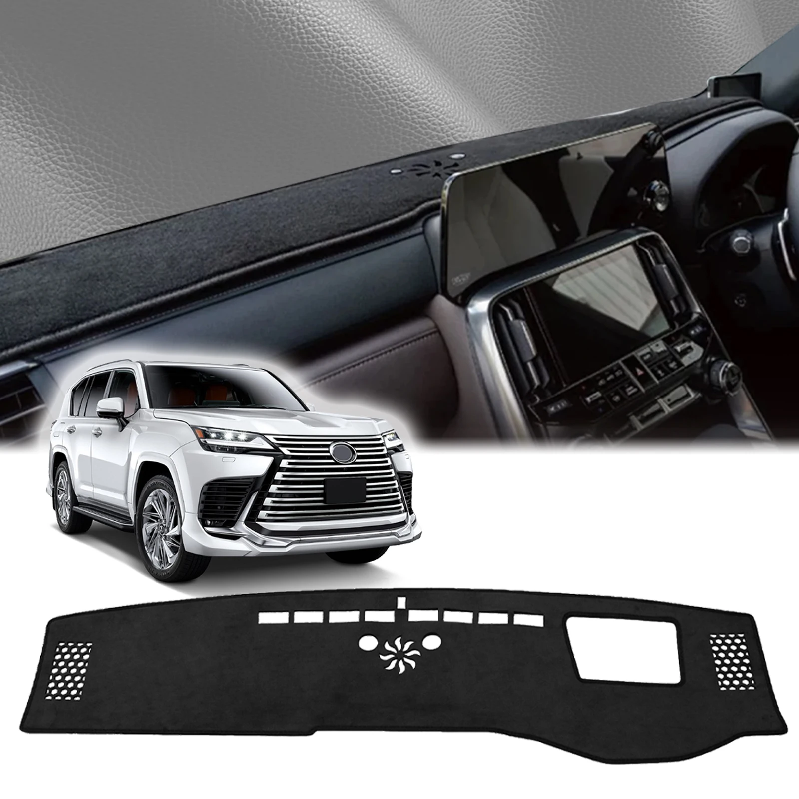 يصلح لكزس LX600 LX700H LX 600 700h اكسسوارات السيارات واقية السجاد داشمات غطاء لوحة القيادة وسادة داشمات ظلة