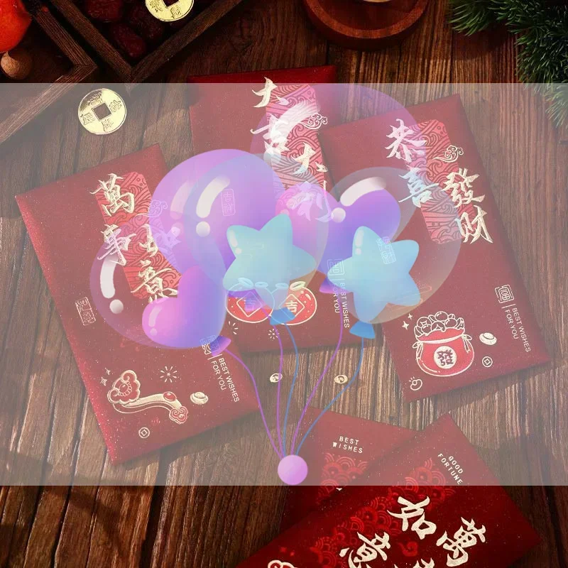 

6 шт. горячее золото 2026 год лошади красный конверт утолщенная твердая бумага конверты для денег Хунбао китайский новогодний конверт