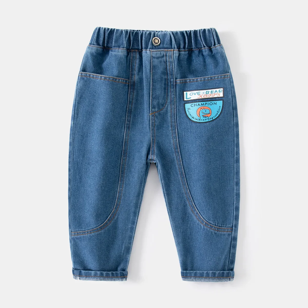 

New 2024 Kids Classic Loose Jeans Baby Boys Casual Patchwork Denim Long Trousers Pants Children Jeans Spring Autumn Clothing