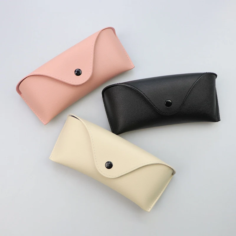 1 pz durevole occhiali da vista in pelle occhiali da sole custodia rigida comoda scatola protettiva leggera borsa a marsupio in tinta unita facile da trasportare