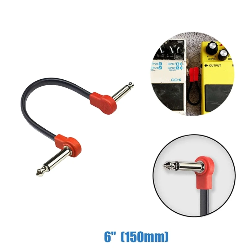 F1FD 15cm/20cm Guitar Patch Cable Practical Guitar Effects Pedal Cable Adapter 1/4in Plug Wire Plug Musical Part